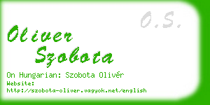 oliver szobota business card