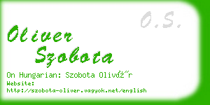 oliver szobota business card